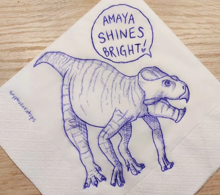 I Draw Supportive Dinosaurs On Napkins For My Kid (30 Pics)