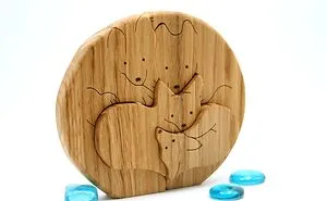 I Handmade Toy Animal Families From Natural Solid Wood