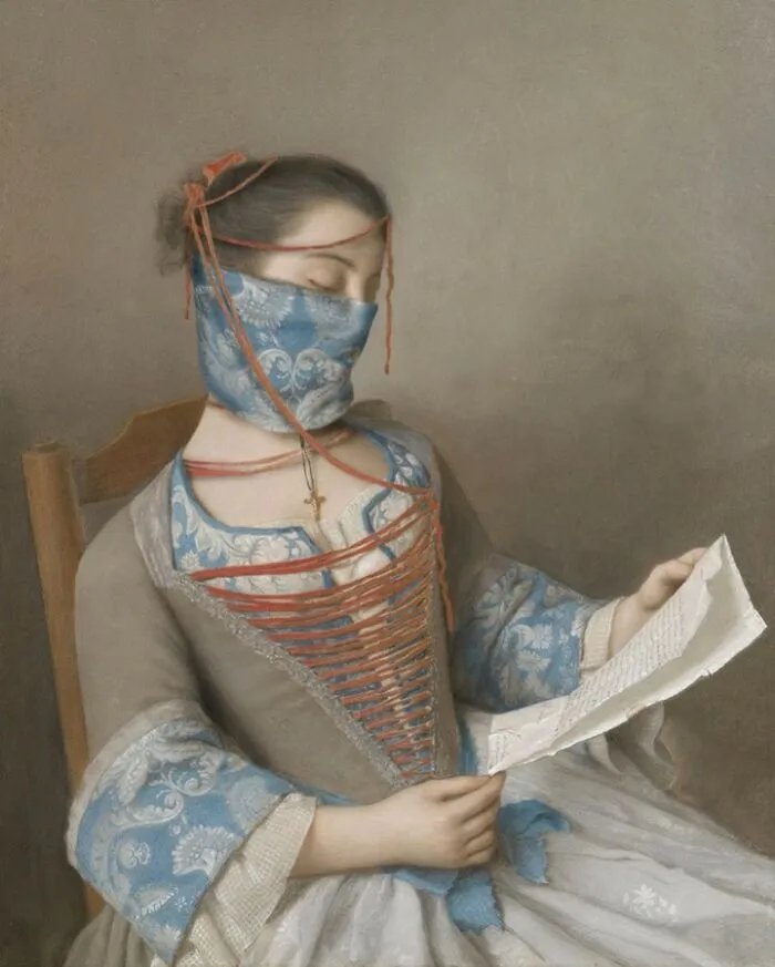 Artist Puts Masks On Classical Paintings, And Instagram Is Loving It (30 Pics)