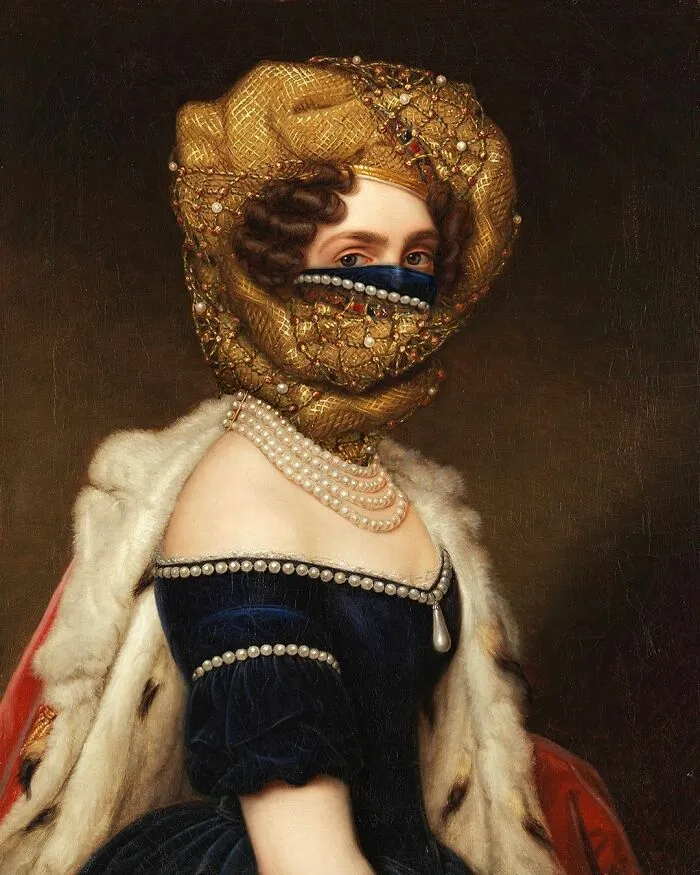 Artist Puts Masks On Classical Paintings, And Instagram Is Loving It (30 Pics)