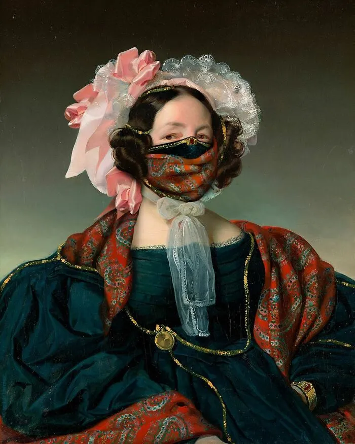 Artist Puts Masks On Classical Paintings, And Instagram Is Loving It (30 Pics)