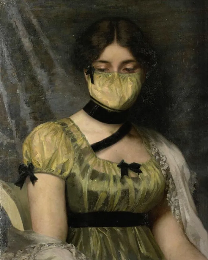 Artist Puts Masks On Classical Paintings, And Instagram Is Loving It (30 Pics)