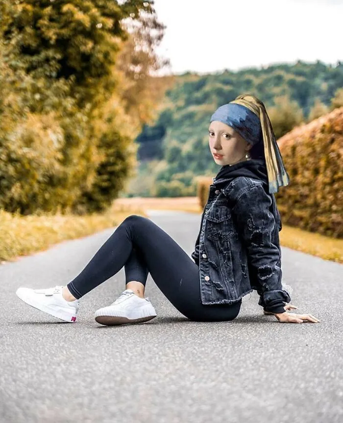 My 57 Photo Manipulations That Put Famous Subjects Of Paintings Out Of The Frame And Into The Modern World