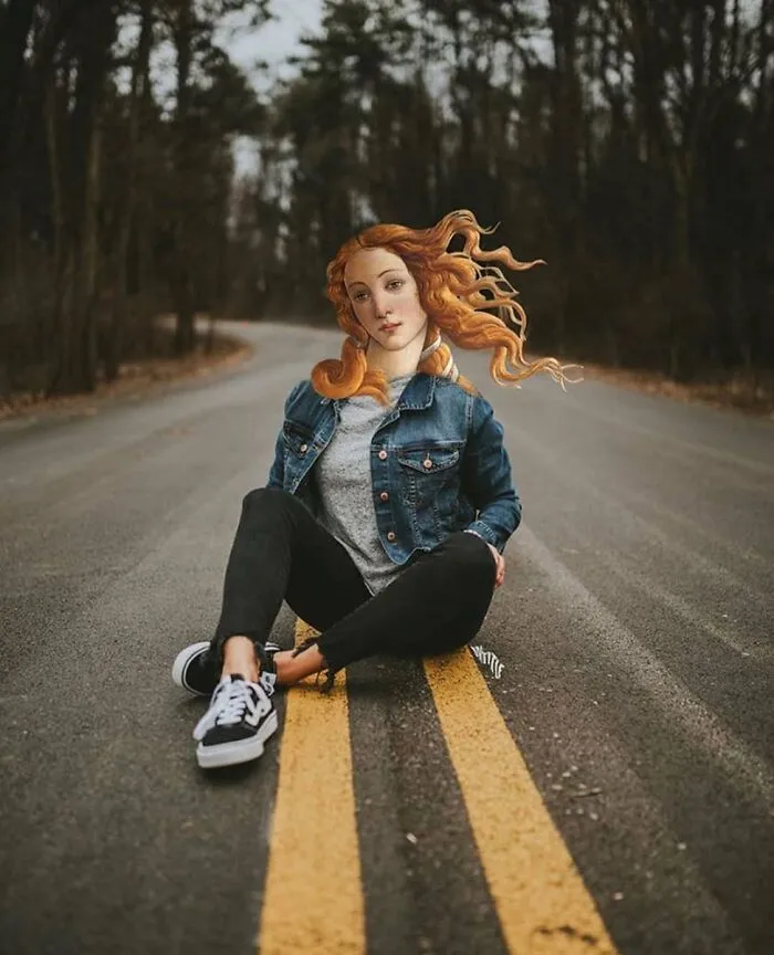 My 57 Photo Manipulations That Put Famous Subjects Of Paintings Out Of The Frame And Into The Modern World