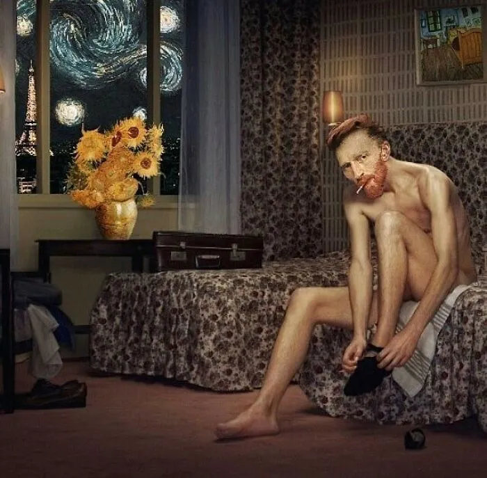 My 57 Photo Manipulations That Put Famous Subjects Of Paintings Out Of The Frame And Into The Modern World