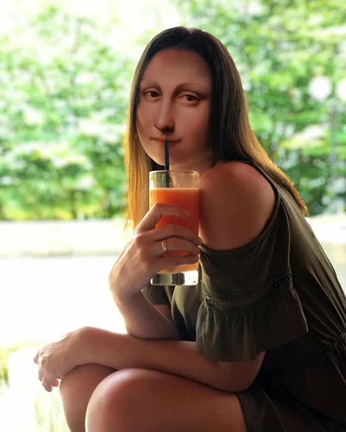 My 57 Photo Manipulations That Put Famous Subjects Of Paintings Out Of The Frame And Into The Modern World