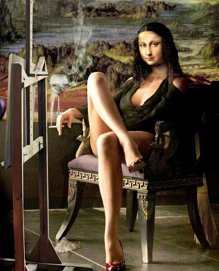 My 57 Photo Manipulations That Put Famous Subjects Of Paintings Out Of The Frame And Into The Modern World