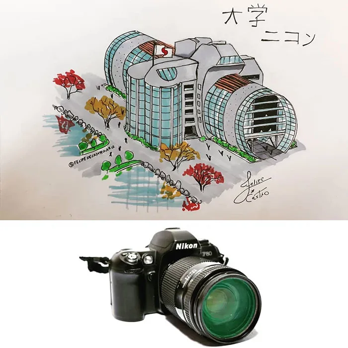 An Architect Draws Buildings Inspired By Everyday Objects (30 Pics)