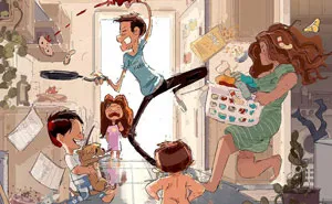 Husband Illustrates The Idyllic Moments Of Everyday Life With His Wife And Kids (30 New Pics)