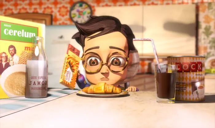 My Boyfriend Is A Ilustrator And He Draw A Cute Little 80's Kid At Breakfast