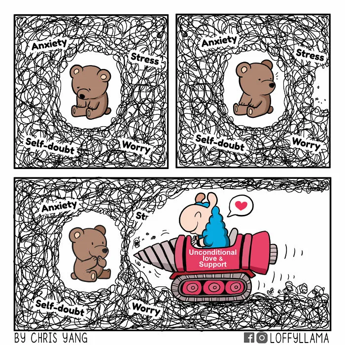 My 45 New Comics About A Blue Llama That Supports His Friends In A Wholesome Way