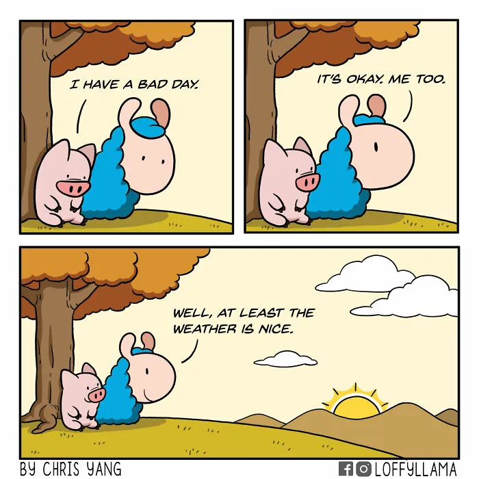 My 45 New Comics About A Blue Llama That Supports His Friends In A Wholesome Way