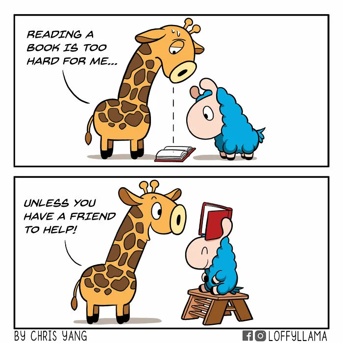 My 45 New Comics About A Blue Llama That Supports His Friends In A Wholesome Way