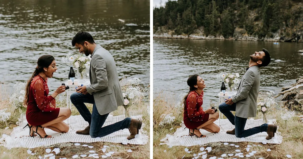 Esta pareja se propuso matrimonio mutuamente de forma accidental durante una sesión de fotos