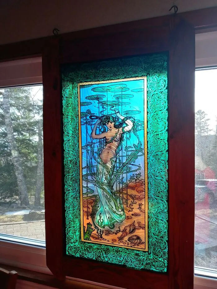This Is In The Game Room At My Boyfriends House. It Came With The House And Looks Incredible When The Light Comes Through