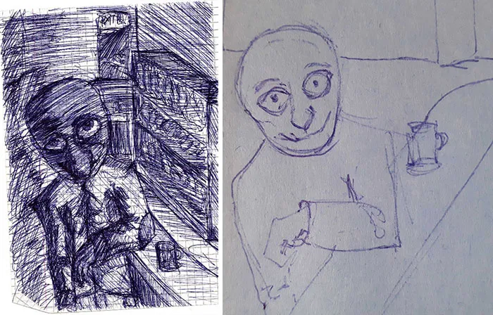 Drew It From Memory. Old On The Left