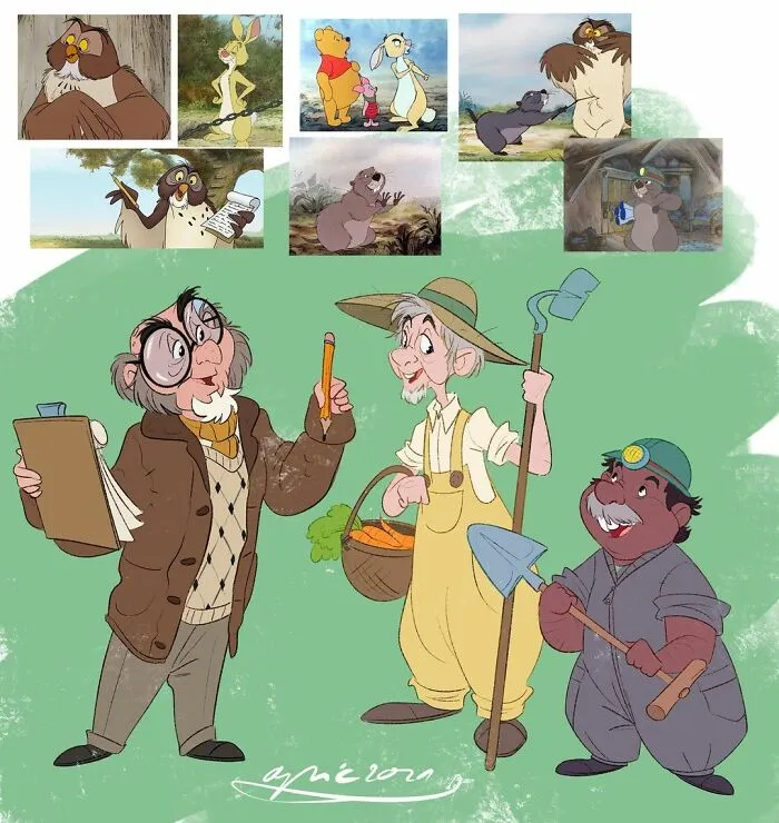 Búho, Conejo y Topo, de Winnie Pooh