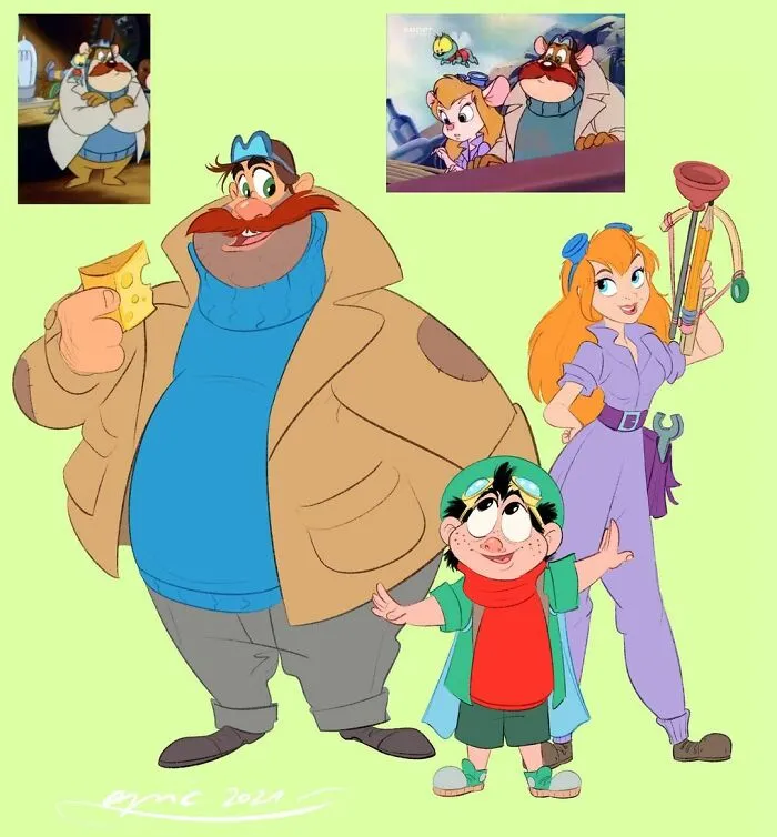 Monty y Zipper, Gadget, de Chip y Chop Los rescatadores
