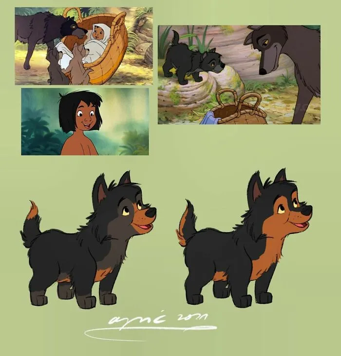 Mowgli como un lobo