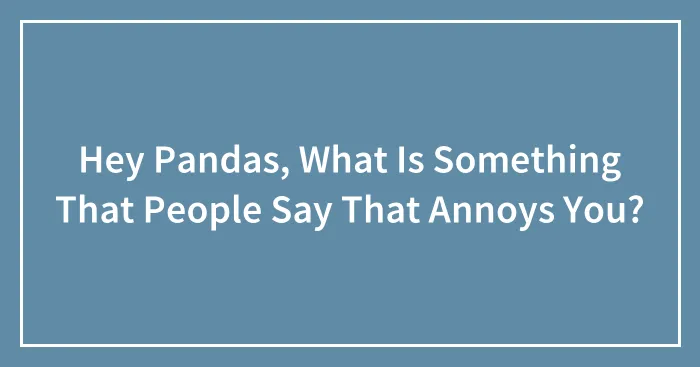 Hey Pandas, What Is Something That People Say That Annoys You? (Closed)