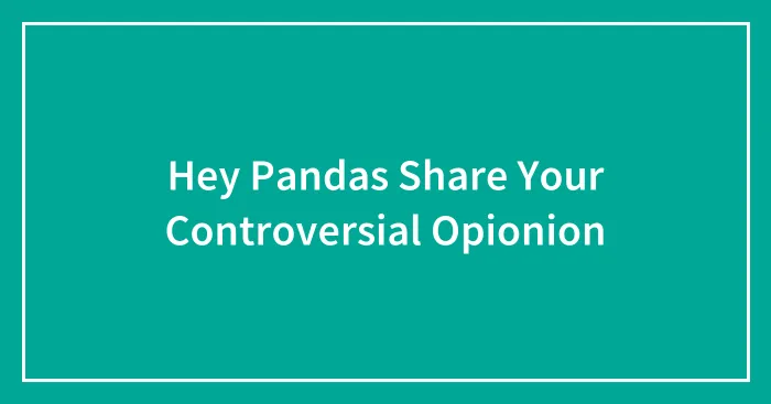 Hey Pandas Share Your Controversial Opionion