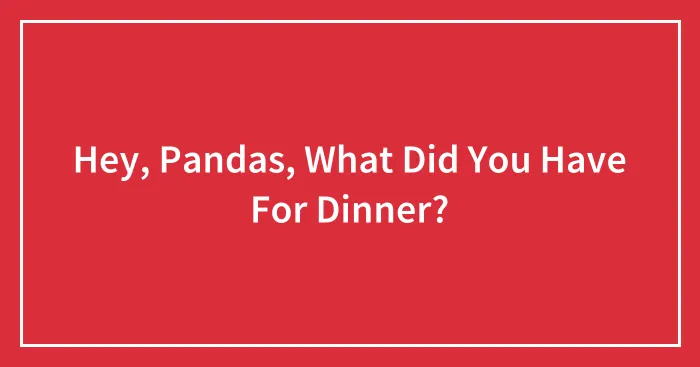 Hey, Pandas, What Did You Have For Dinner?