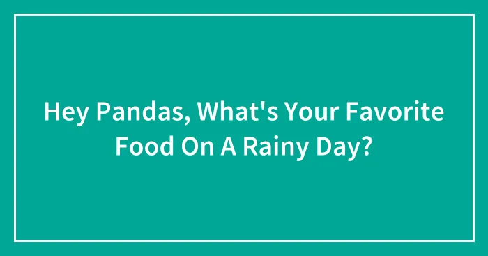 Hey Pandas, What's Your Favorite Food On A Rainy Day?