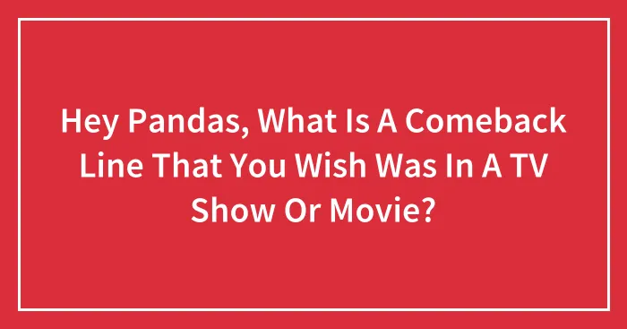 Hey Pandas, What Is A Comeback Line That You Wish Was In A TV Show Or Movie?