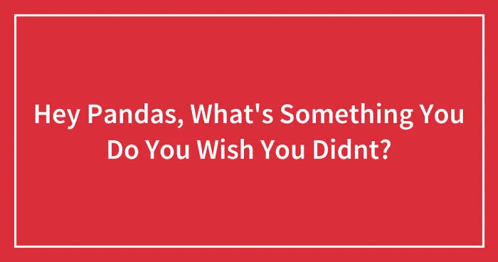 Hey Pandas, What's Something You Do You Wish You Didnt? (Closed)
