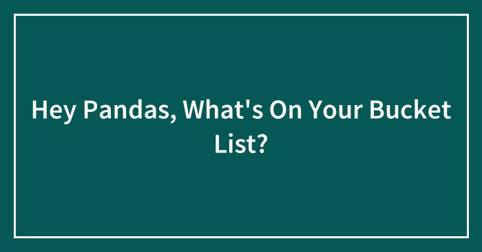 Hey Pandas, What's On Your Bucket List? (Closed)
