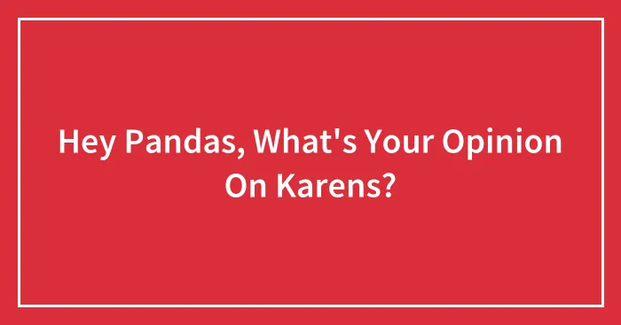 Hey Pandas, What's Your Opinion On Karens? (Closed)