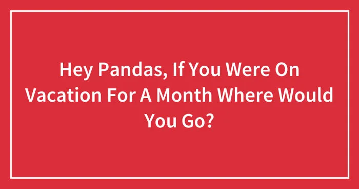 Hey Pandas, If You Were On Vacation For A Month Where Would You Go? (Closed)