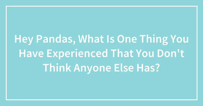 Hey Pandas, What Is One Thing You Have Experienced That You Don't Think Anyone Else Has? (Closed)