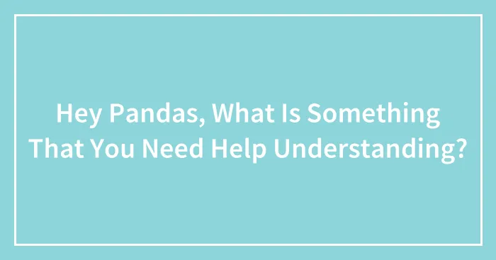 Hey Pandas, What Is Something That You Need Help Understanding? (Closed)