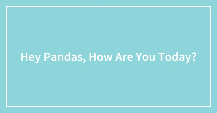 Hey Pandas, How Are You Today? (Closed)