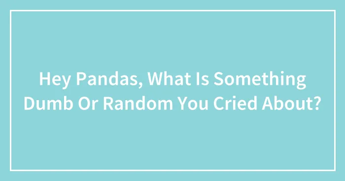 Hey Pandas, What Is Something Dumb Or Random You Cried About? (Closed)