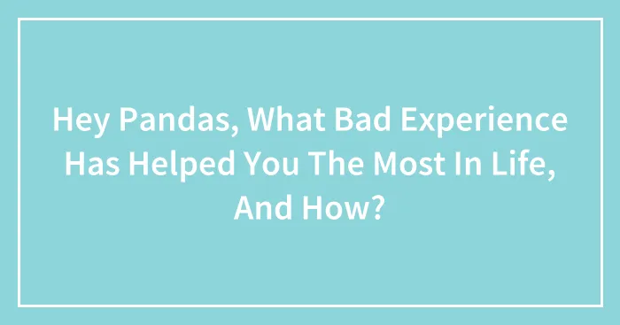 Hey Pandas, What Bad Experience Has Helped You The Most In Life, And How? (Closed)