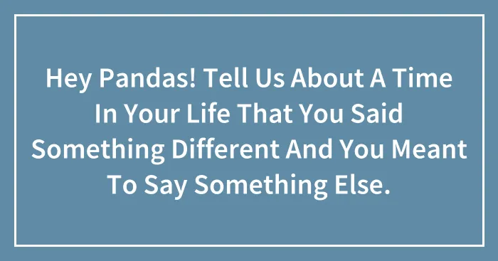 Hey Pandas! Tell Us About A Time In Your Life That You Said Something Different And You Meant To Say Something Else.