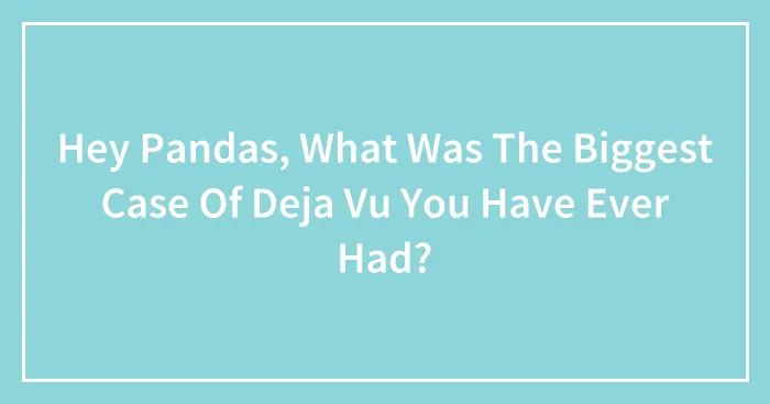Hey Pandas, What Was The Biggest Case Of Deja Vu You Have Ever Had? (Closed)