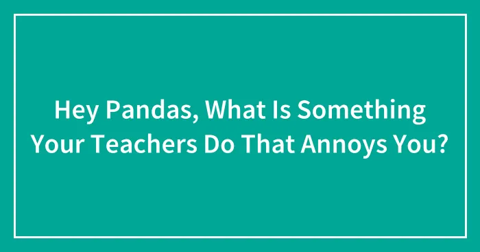 Hey Pandas, What Is Something Your Teachers Do That Annoys You? (Closed)