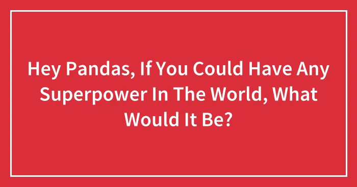 Hey Pandas, If You Could Have Any Superpower In The World, What Would It Be? (Closed)