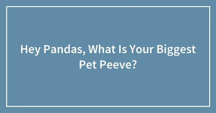 Hey Pandas, What Is Your Biggest Pet Peeve? (Closed)