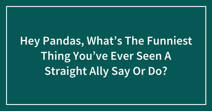 Hey Pandas, What’s The Funniest Thing You’ve Ever Seen A Straight Ally Say Or Do?