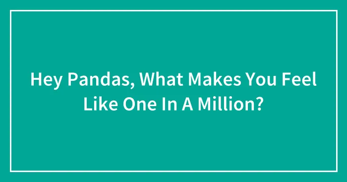 Hey Pandas, What Makes You Feel Like One In A Million? (Closed)