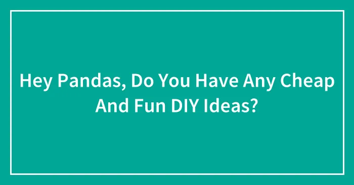Hey Pandas, Do You Have Any Cheap And Fun DIY Ideas? (Closed)