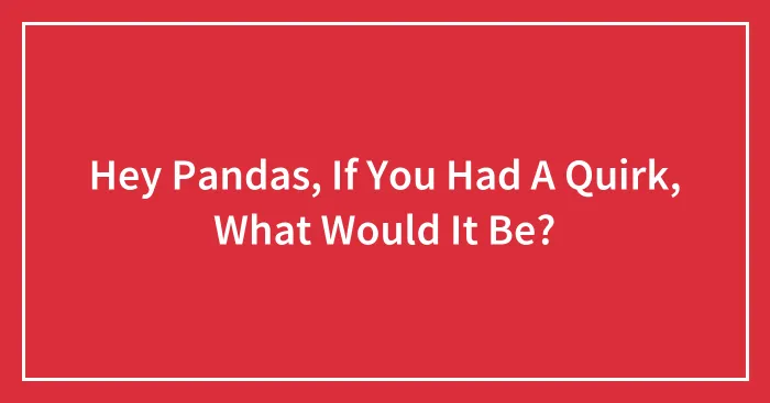 Hey Pandas, If You Had A Quirk, What Would It Be? (Closed)
