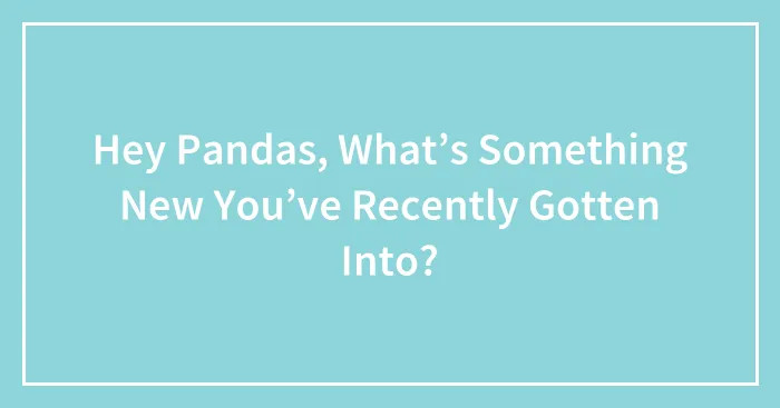 Hey Pandas, What’s Something New You’ve Recently Gotten Into? (Closed)