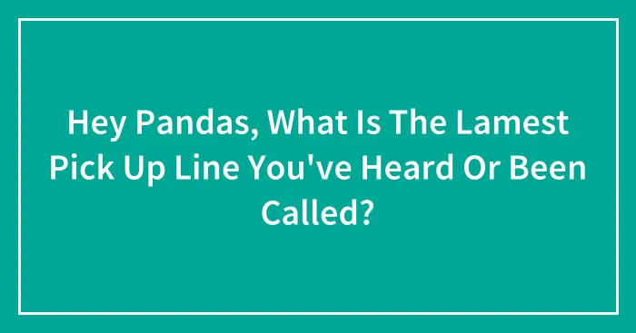 Hey Pandas, What Is The Lamest Pick Up Line You've Heard Or Been Called? (Closed)