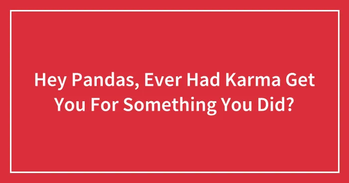 Hey Pandas, Ever Had Karma Get You For Something You Did?