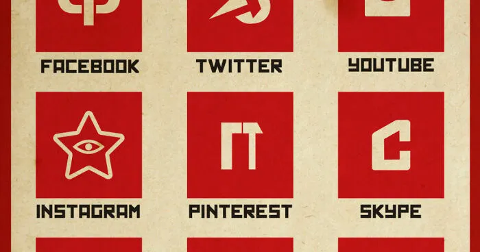 I Re-Imagined Social Media Logos In Soviet Style
